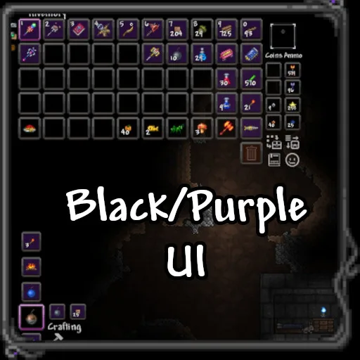 Black/Purple Inventory and Minimap Border UI screenshot 1