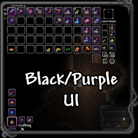 Black/Purple Inventory and Minimap Border UI