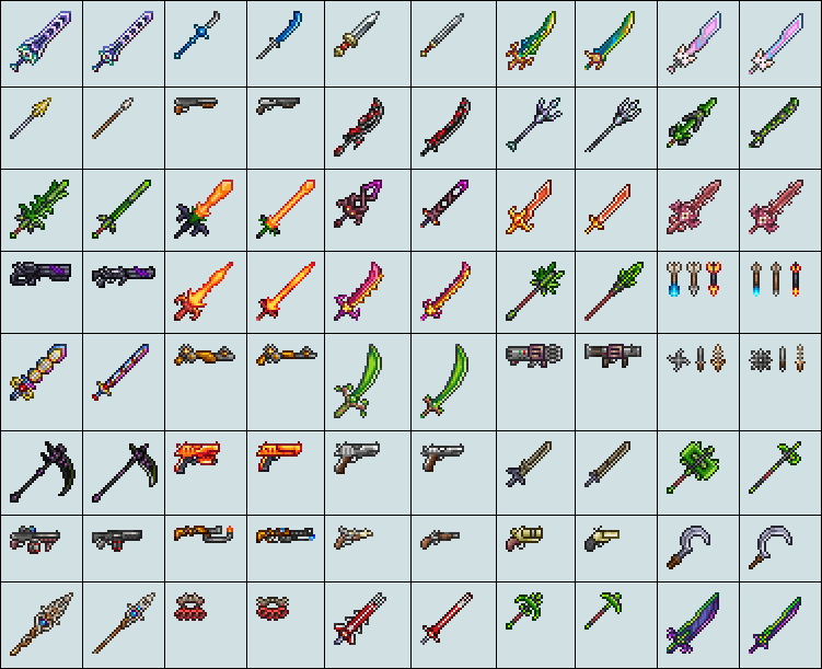 Weapons /bosses - terraria